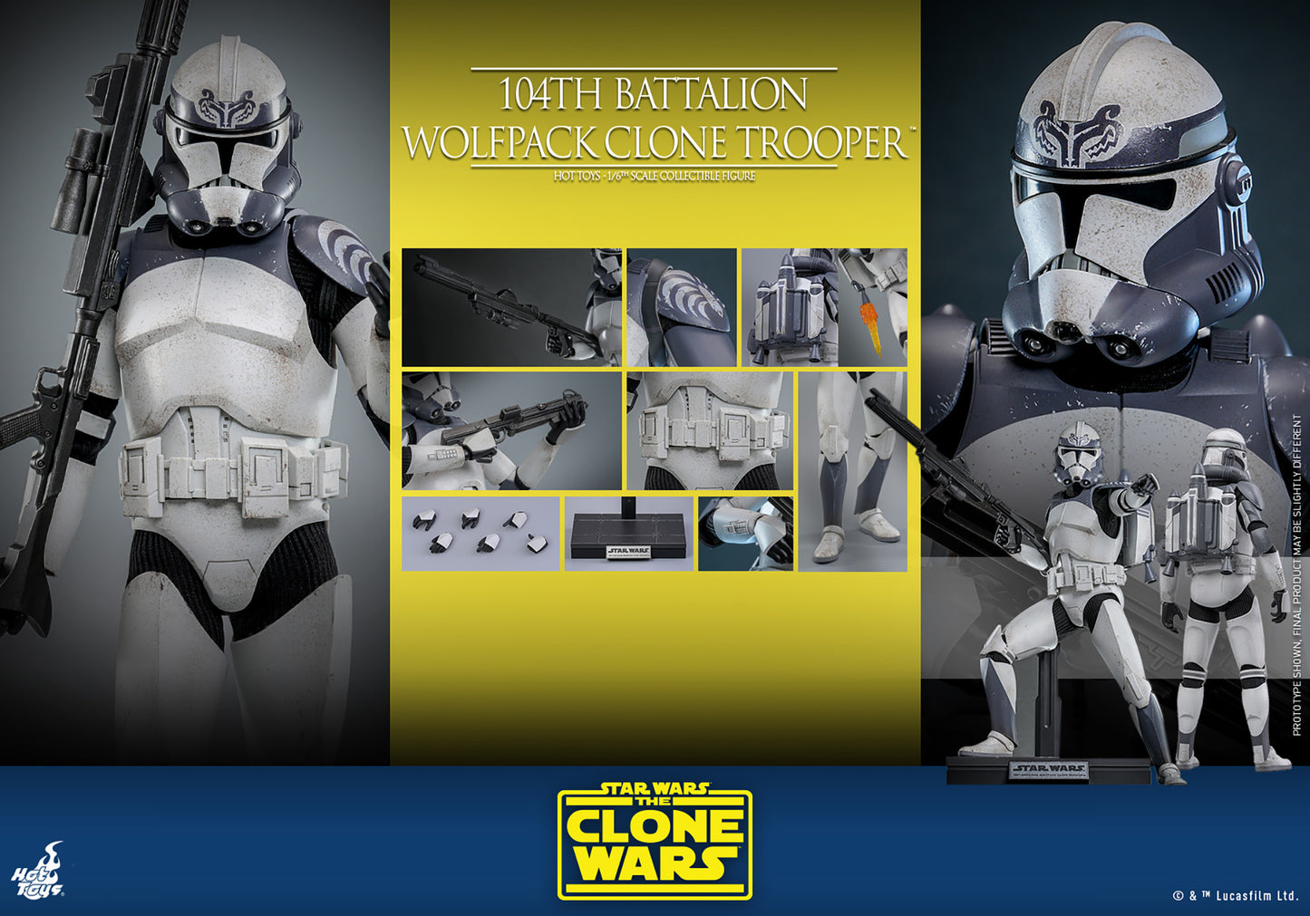 Pre-Order - Star Wars: The Clone Wars TMS142 104th Battalion Wolfpack Clone Trooper 1/6th Scale Collectible Figure