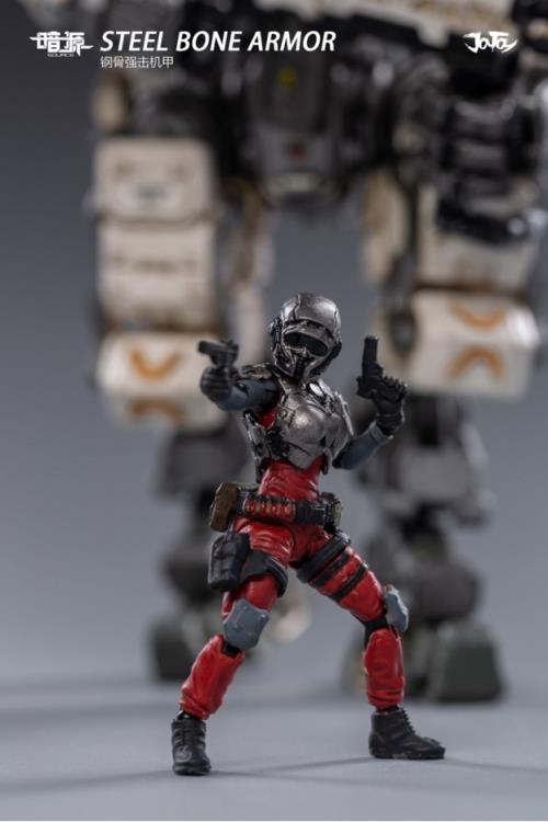 Dark Source Steelbone Armor (White) With Pilot (Red) 1/24 Scale Figure Set